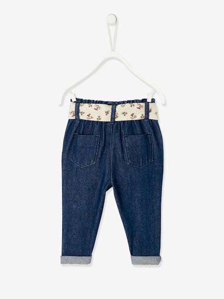 Mädchen Baby Jeans mit Stoffgürtel - blue stone+dark blue+grauer denim - 8