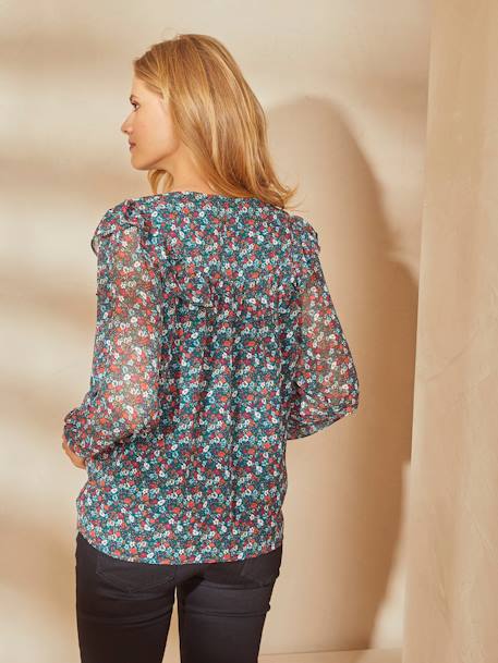 Bluse mit Blumenprint, Schwangerschaft & Stillzeit grün bedruckt 3