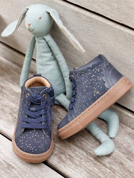 Hohe Mädchen Baby Sneakers mit Schnürung - marine - 6