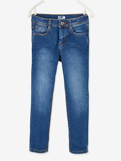 Jungenkleidung-Jungenhosen-Jungen Slim-Fit-Jeans WATERLESS, Hüftweite COMFORT Oeko-Tex, Bundweite verstellbar