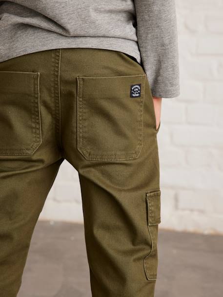 Jungen Cargohose mit Dehnbund Oeko-Tex, Bundweite verstellbar dunkelkhaki+eisblau+graubeige 11