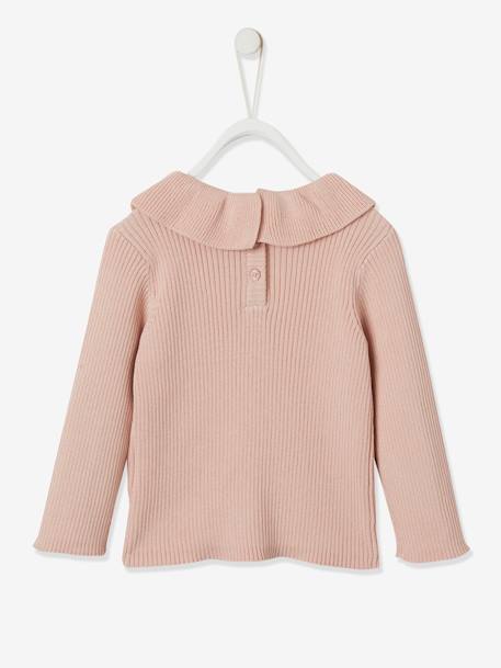 Baby Pullover mit Kragen Oeko-Tex bronze+rosa 6