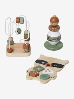 Spielzeug-Baby-Tasten & Greifen-Baby Lernspielzeug-Set GRÜNER WALD Holz FSC®