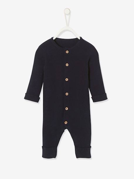 Baby Overall, lange Ärmel Oeko-Tex beige meliert+grau meliert+nachtblau 12