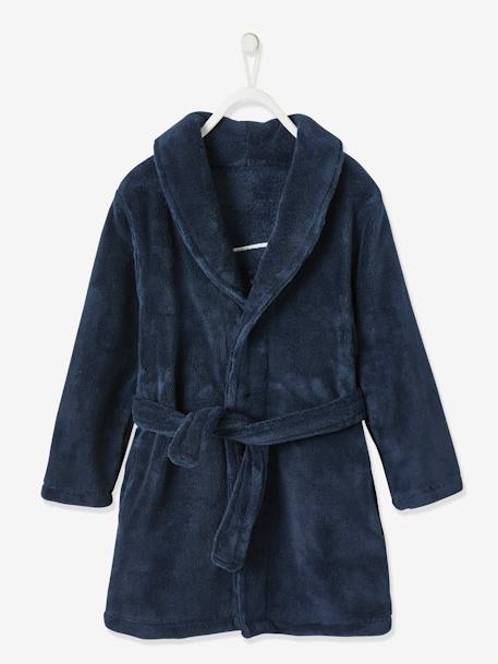 Jungen Bademantel, Fleece Oeko-Tex dunkelblau 4