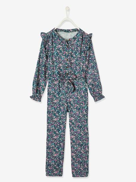 Mädchen Jumpsuit grün bedruckt+nachtblau bedruckt 1