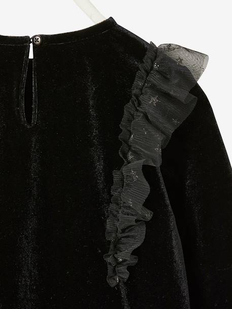 Festliches Mädchen Samtkleid schwarz 3