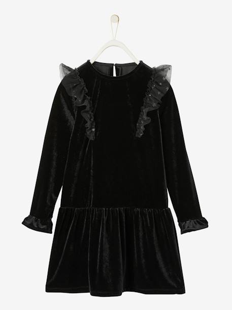 Festliches Mädchen Samtkleid schwarz 1