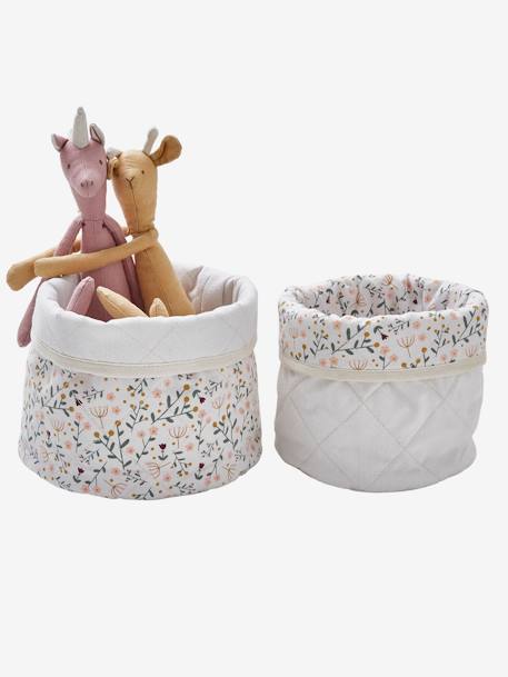 Kinderzimmer 2er-Set Aufbewahrungskörbe BLUMENZAUBER beige 1