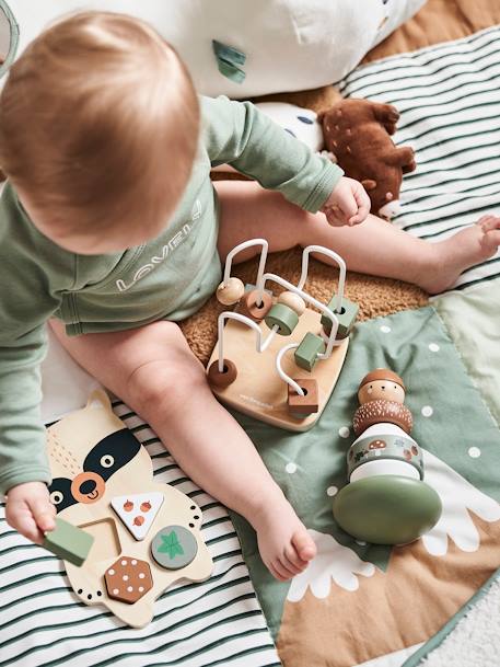 Baby Lernspielzeug-Set GRÜNER WALD Holz FSC® mehrfarbig/waschbär 4