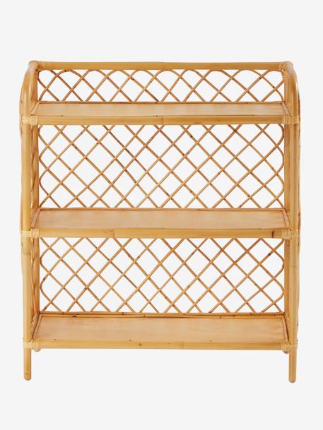 Kinderzimmer Regal mit 3 Böden, Rattan BOHO - natur/rautenfrom - 3