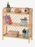 Kinderzimmer Regal mit 3 Böden, Rattan BOHO natur/rautenfrom 1