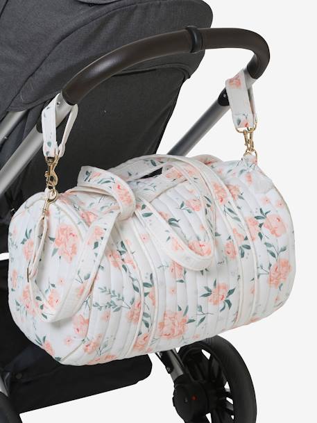 Wickeltasche BABY ROLL aus Musselin, personalisierbar - weiß pfeilsymbole+zartrosa - 14