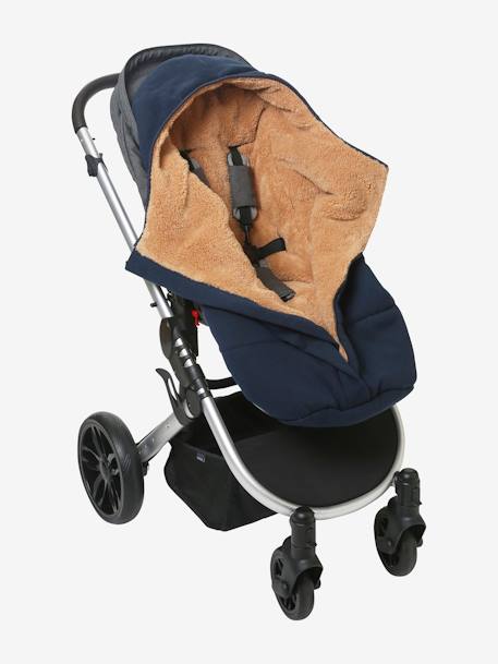 Sweat-Fußsack für Kinderwagen Oeko-Tex grau meliert+nachtblau 13