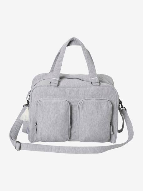 Wickeltasche FAMILY, Sweatware, personalisierbar - grau meliert - 2