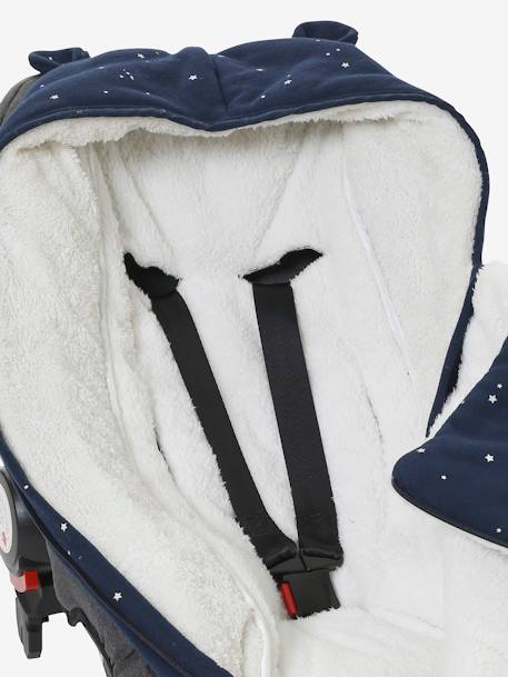 Sweat-Fußsack für Kinderwagen & Babyschale - dunkelblau polarstern - 3