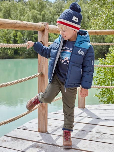 Jungen Steppjacke mit Kapuze, Recycling-Polyester hellbraun+marine+salbeigrün 7