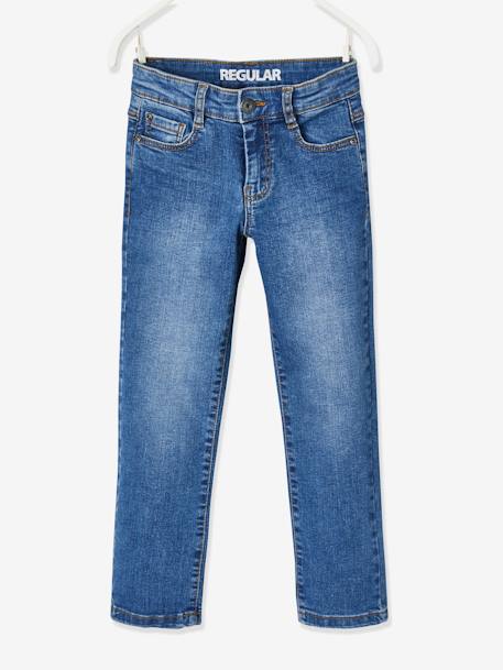 Jungen Straight-Fit-Jeans WATERLESS, Hüftweite COMFORT Oeko Tex, Bundweite verstellbar blue stone+dark blue 3