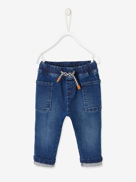 Baby Jeans, Schlupfbund Oeko Tex dark blue+double stone 1