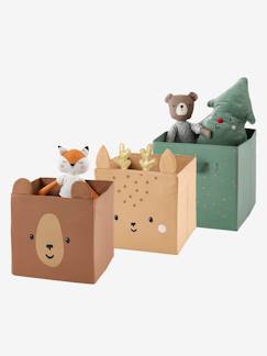 Dekoration & Bettwäsche-Dekoration-Wohnaccessoires-3er-Set Kinderzimmer Aufbewahrungsboxen GRÜNER WALD