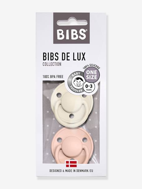 2er-Pack Beruhigungssauger DE LUX BIBS, Silikon grau+blau+wollweiß+pfirsich+ziegel+pfirsich 6