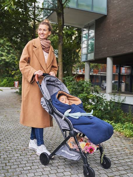 Sweat-Fußsack für Kinderwagen Oeko-Tex - grau meliert+nachtblau - 7