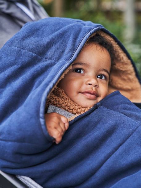 Sweat-Fußsack für Kinderwagen Oeko-Tex grau meliert+nachtblau 8