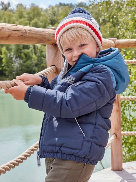 Jungen Steppjacke mit Kapuze, Recycling-Polyester hellbraun+marine+salbeigrün 9