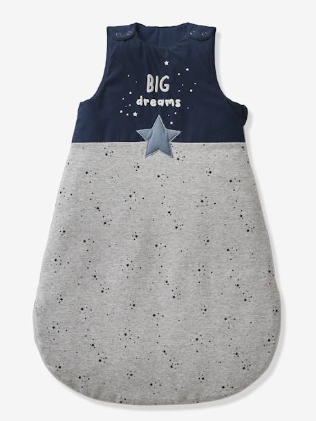 Ärmelloser Baby Schlafsack BIG DREAMS Oeko Tex - marine/grau meliert - 1