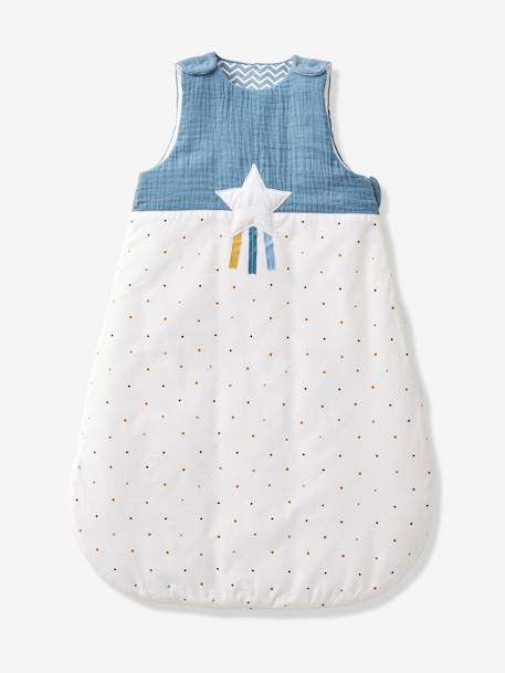 Ärmelloser Baby Schlafsack PEGASUS Oeko Tex blau/weiß getupft 1