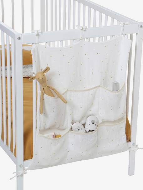 Babyzimmer Wickeltisch-Organizer, Musselin - wollweiß sterne - 1