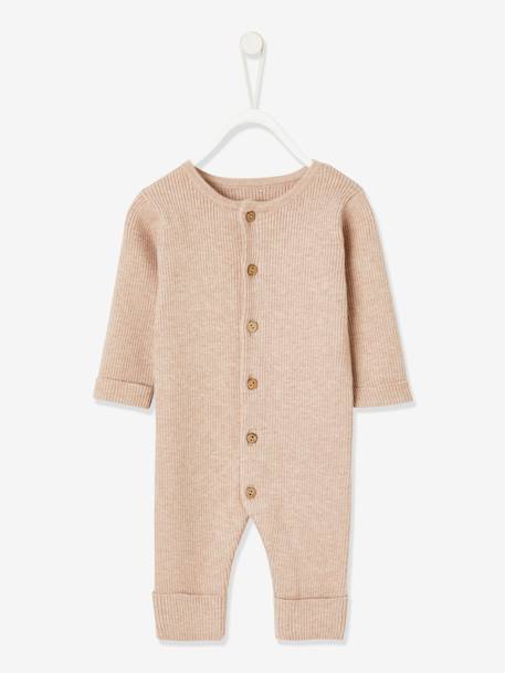 Baby Overall, lange Ärmel Oeko-Tex - beige meliert+grau meliert+nachtblau - 2