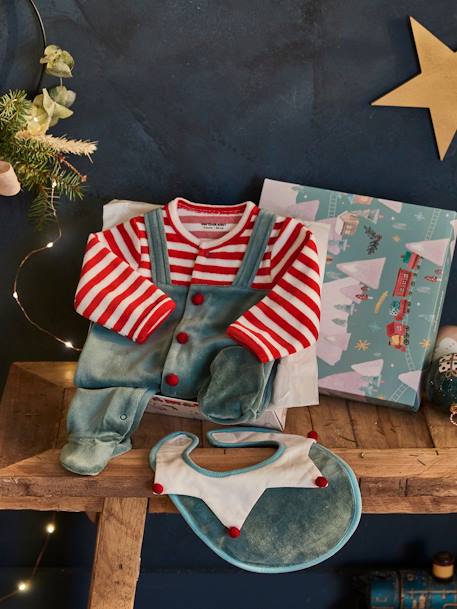 Baby Weihnachts-Geschenkset: Strampler & Lätzchen - tanne - 3