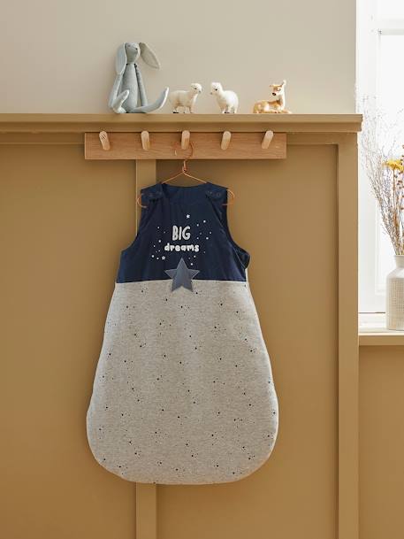 Ärmelloser Baby Schlafsack BIG DREAMS Oeko Tex marine/grau meliert 2