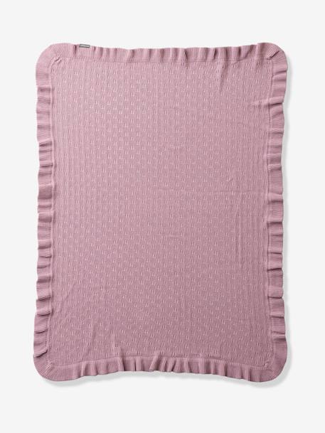 Baby Strickdecke PROVENCE, Pointelle-Muster violett 3