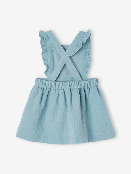 Mädchen Baby Latzkleid, Musselin altrosa+aquamarin+karamell+lila 12