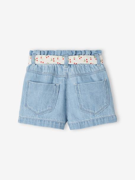 Baby Paperbag-Shorts mit Stoffgürtel - bleached - 6