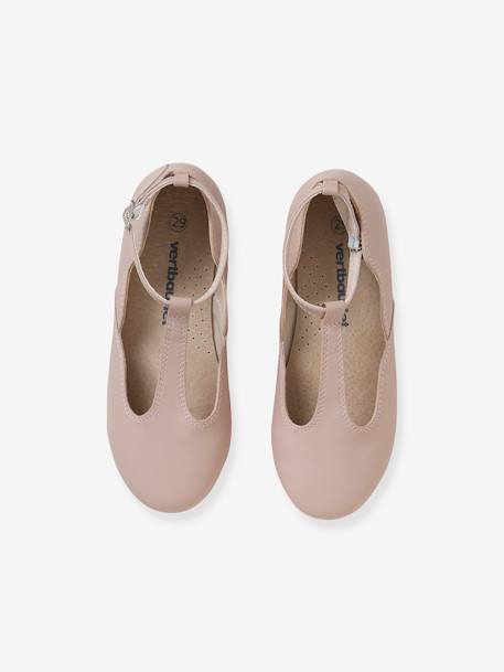 Festliche Mädchen Ballerinas mit Schnalle weiß+zartrosa 15