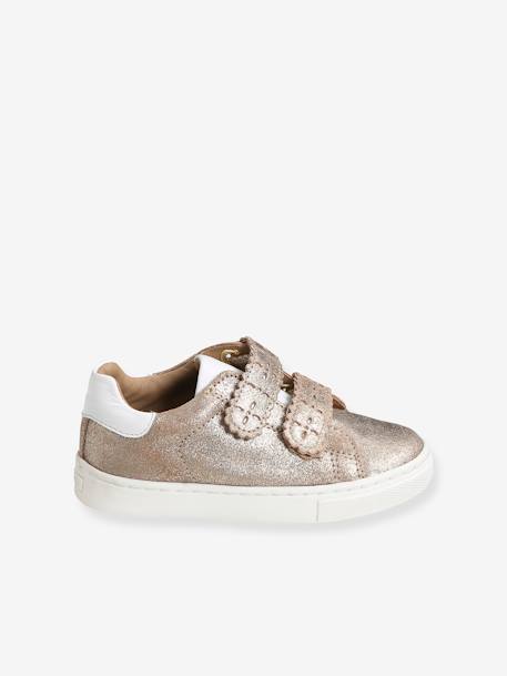 Mädchen Sneakers mit Klettverschluss, Anziehtrick - bronze+gold - 9