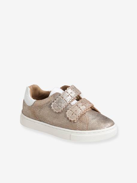 Mädchen Sneakers mit Klettverschluss, Anziehtrick - bronze+gold - 8