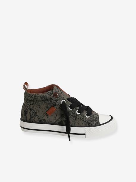 Jungen Stoff-Sneakers mit Gummizug khaki bedruckt 2