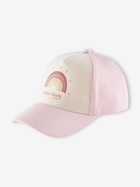 Mädchen Basecap, Regenbogen rosa bedruckt 1