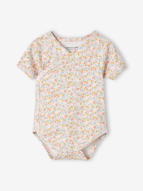 3er-Pack Baby Kurzarmbodys mit Blumen Oeko-Tex pack graugrün 3