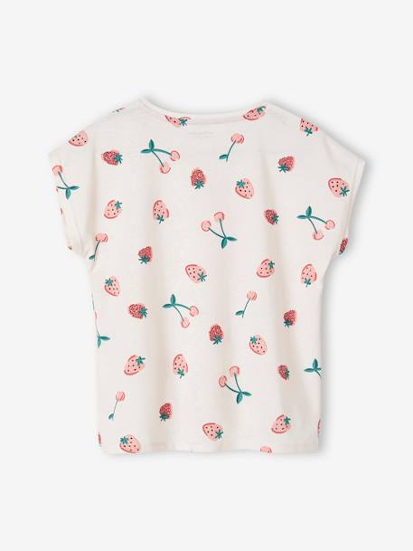 Mädchen T-Shirt Oeko-Tex - khaki+marine+vanille+wollweiß+zartrosa/kirschen+erdbeeren - 22