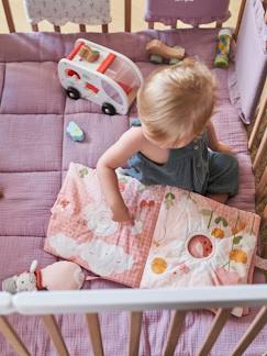 Spielzeug-Baby Stoffbuch mit Plüschtieren ROSA WELT