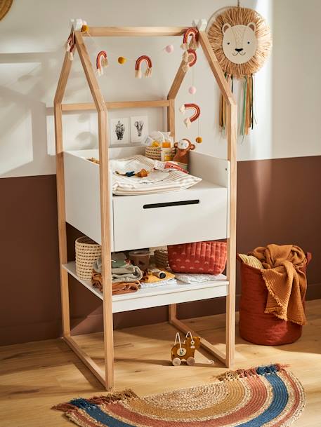 Babyzimmer Wickeltisch TIPILI, Hausform - weiß/natur - 4