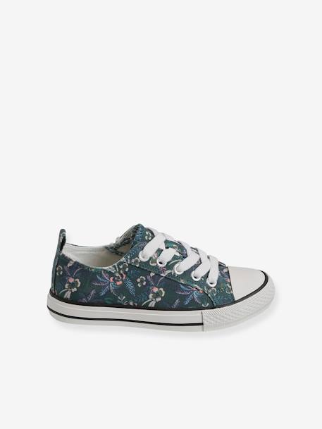 Mädchen Stoff-Sneakers mit Reißverschluss - grün bedruckt/tropical+weiß bedruckt - 2