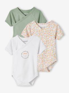 Babymode-3er-Pack Baby Kurzarmbodys mit Blumen Oeko-Tex