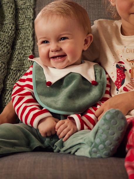 Baby Weihnachts-Geschenkset: Strampler & Lätzchen tanne 2