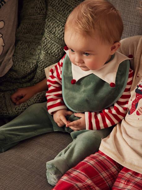 Baby Weihnachts-Geschenkset: Strampler & Lätzchen tanne 1